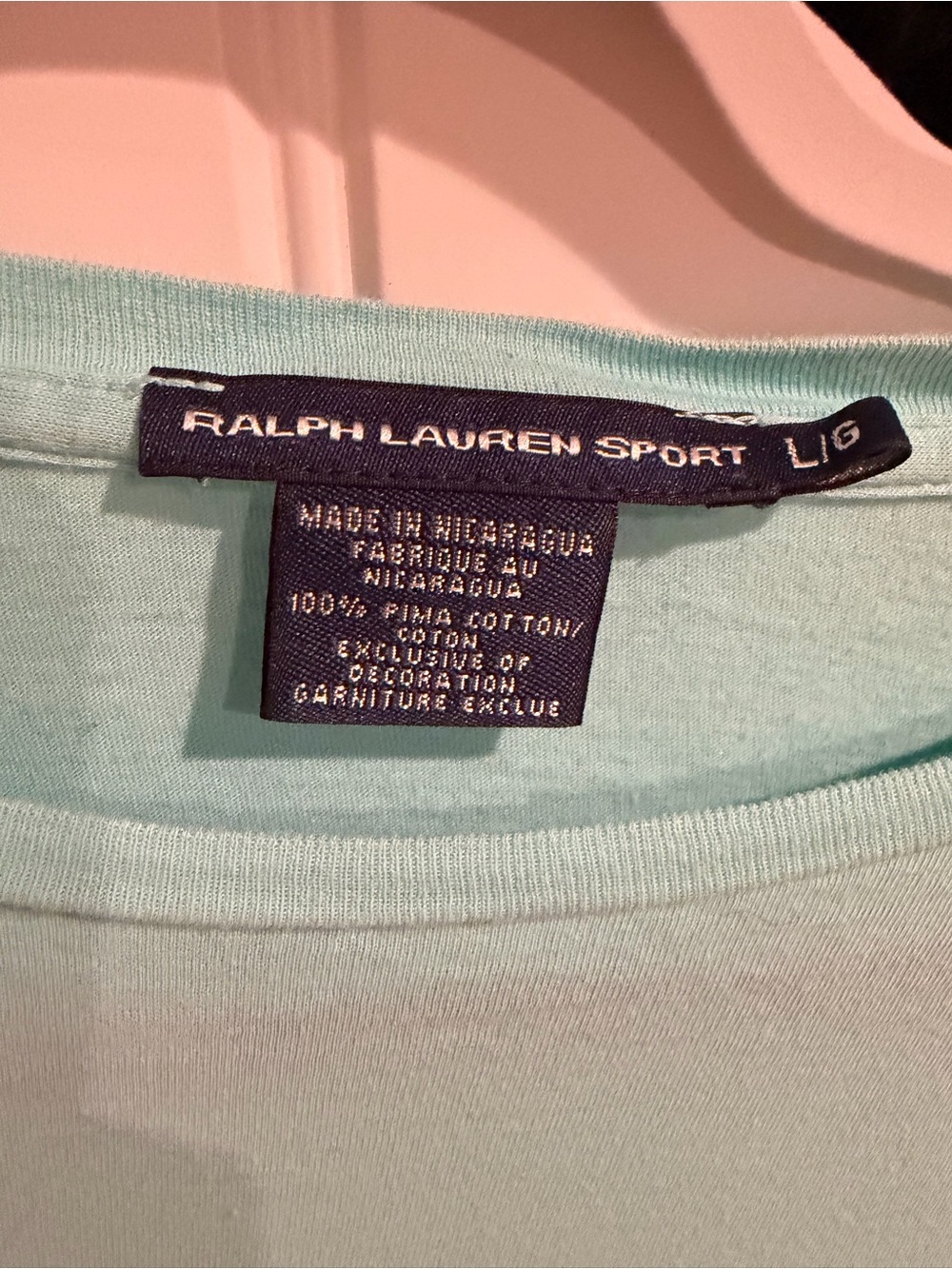 Ralph Lauren Short-Sleeve Crew Tee in Aqua with Orange Pony - Picture 3 of 4
